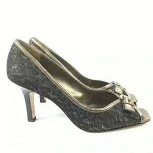 Nickels Soft Heel 7.5 Kalel Cheetah Print Peep Toe